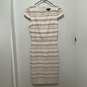 J. Crew Striped Sheath Dress with Cap Sleeves
